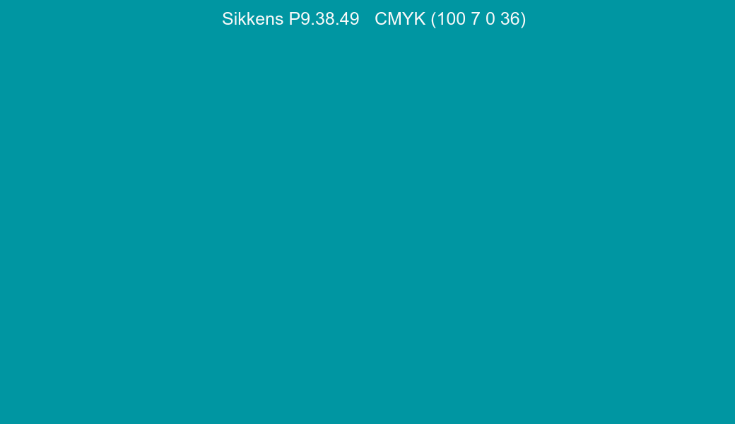 Color Sikkens P9.38.49 to CMYK (100 7 0 36) converter Color Sikkens P9.38.49 to CMYK (100 7 0 36) converter