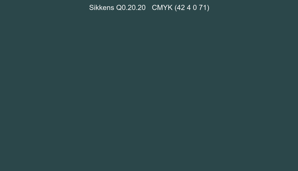Color Sikkens Q0.20.20 to CMYK (42 4 0 71) converter Color Sikkens Q0.20.20 to CMYK (42 4 0 71) converter