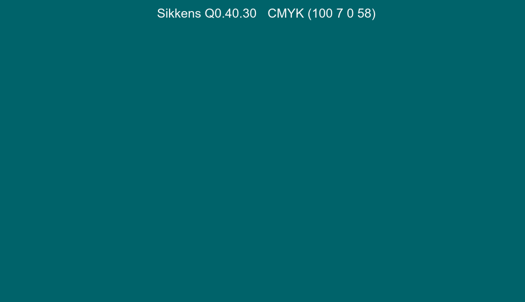 Color Sikkens Q0.40.30 to CMYK (100 7 0 58) converter Color Sikkens Q0.40.30 to CMYK (100 7 0 58) converter