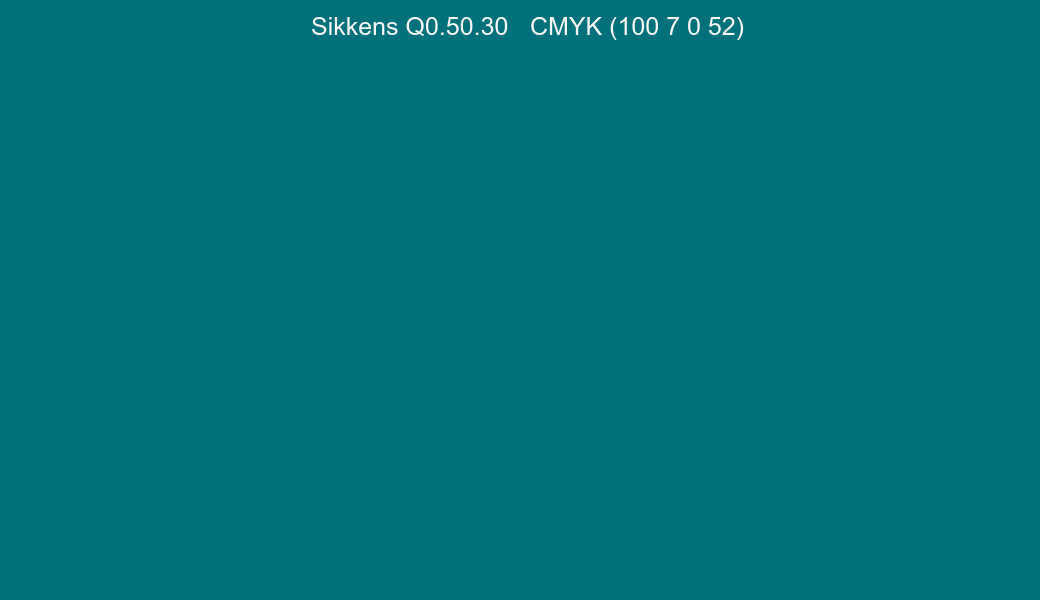 Color Sikkens Q0.50.30 to CMYK (100 7 0 52) converter Color Sikkens Q0.50.30 to CMYK (100 7 0 52) converter