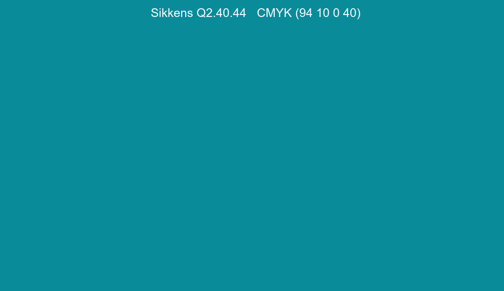 Color Sikkens Q2.40.44 to CMYK (94 10 0 40) converter Color Sikkens Q2.40.44 to CMYK (94 10 0 40) converter