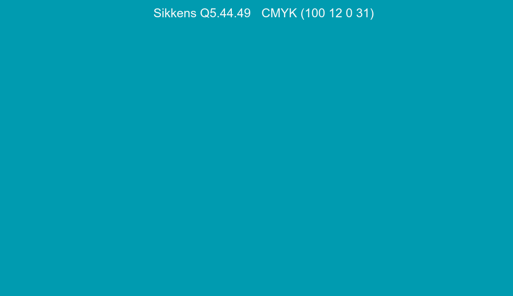 Color Sikkens Q5.44.49 to CMYK (100 12 0 31) converter Color Sikkens Q5.44.49 to CMYK (100 12 0 31) converter