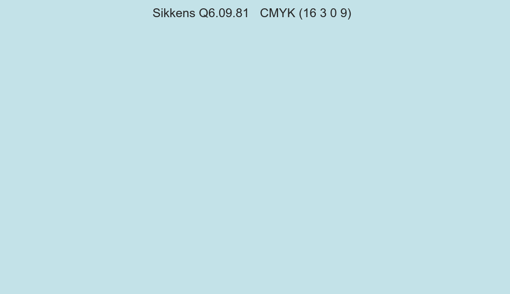 Color Sikkens Q6.09.81 to CMYK (16 3 0 9) converter Color Sikkens Q6.09.81 to CMYK (16 3 0 9) converter
