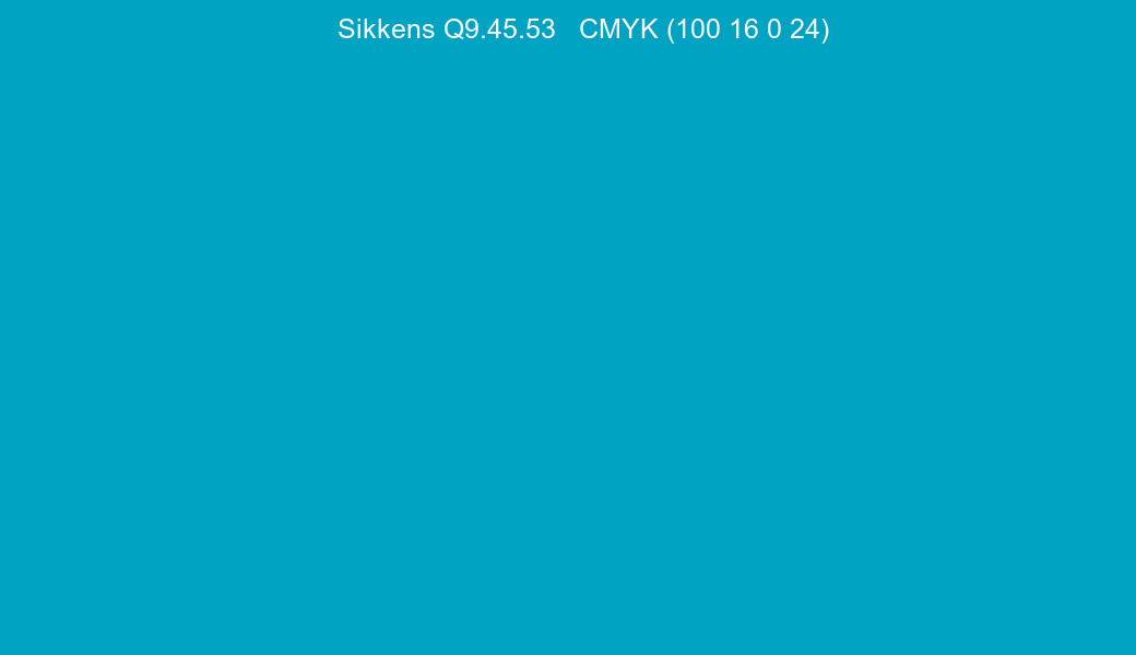 Color Sikkens Q9.45.53 to CMYK (100 16 0 24) converter Color Sikkens Q9.45.53 to CMYK (100 16 0 24) converter