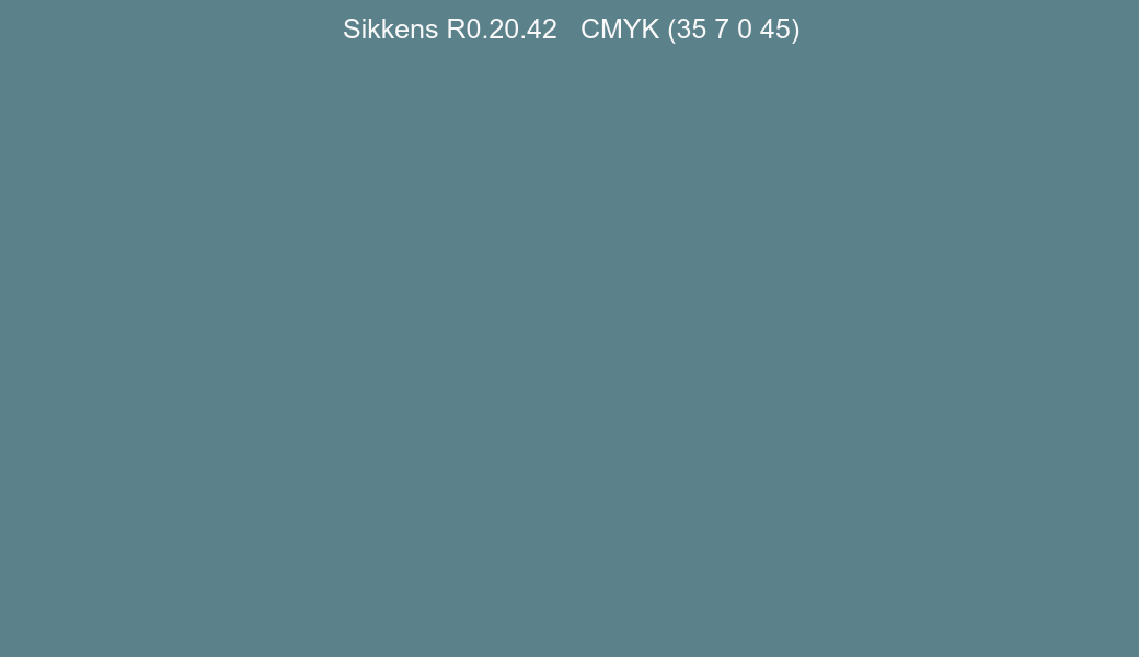 Color Sikkens R0.20.42 to CMYK (35 7 0 45) converter Color Sikkens R0.20.42 to CMYK (35 7 0 45) converter