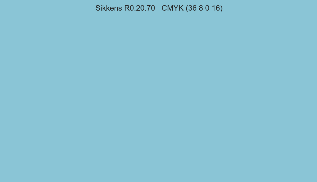 Color Sikkens R0.20.70 to CMYK (36 8 0 16) converter Color Sikkens R0.20.70 to CMYK (36 8 0 16) converter