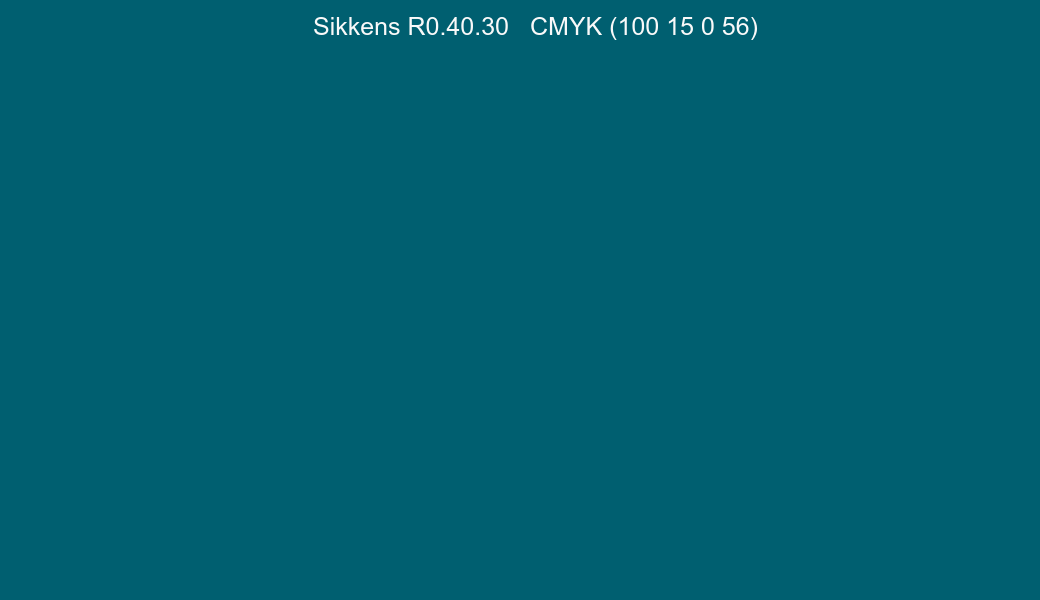 Color Sikkens R0.40.30 to CMYK (100 15 0 56) converter Color Sikkens R0.40.30 to CMYK (100 15 0 56) converter