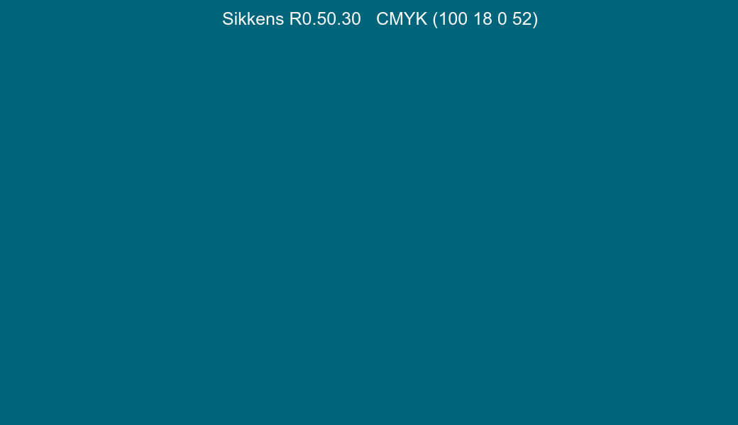 Color Sikkens R0.50.30 to CMYK (100 18 0 52) converter Color Sikkens R0.50.30 to CMYK (100 18 0 52) converter