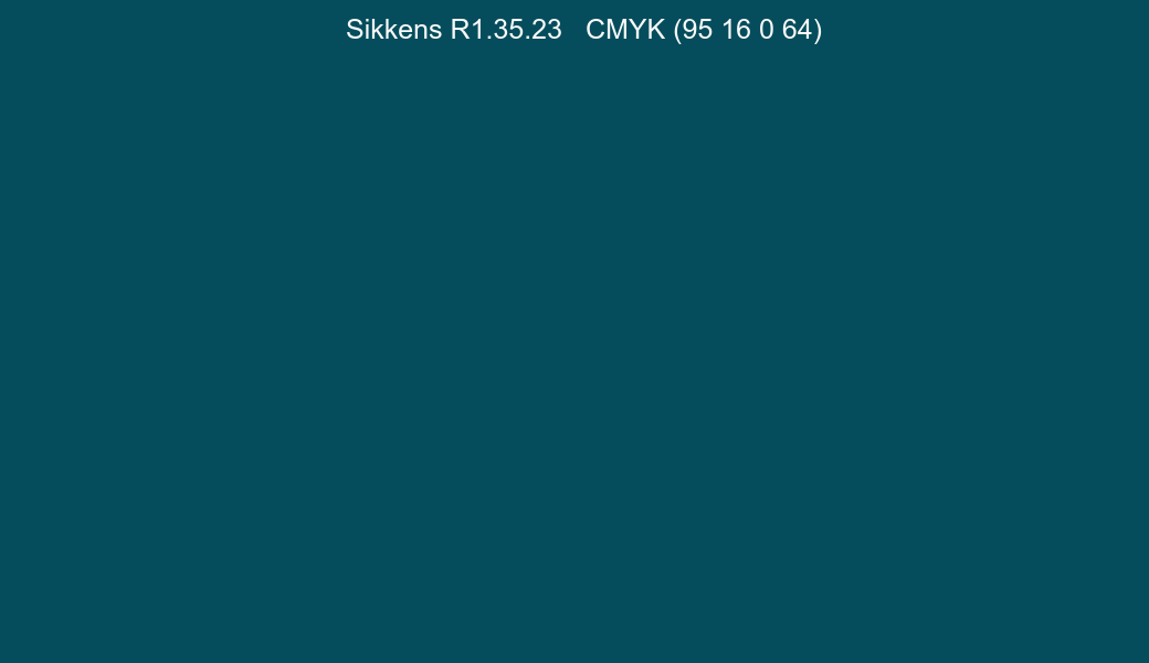 Color Sikkens R1.35.23 to CMYK (95 16 0 64) converter Color Sikkens R1.35.23 to CMYK (95 16 0 64) converter