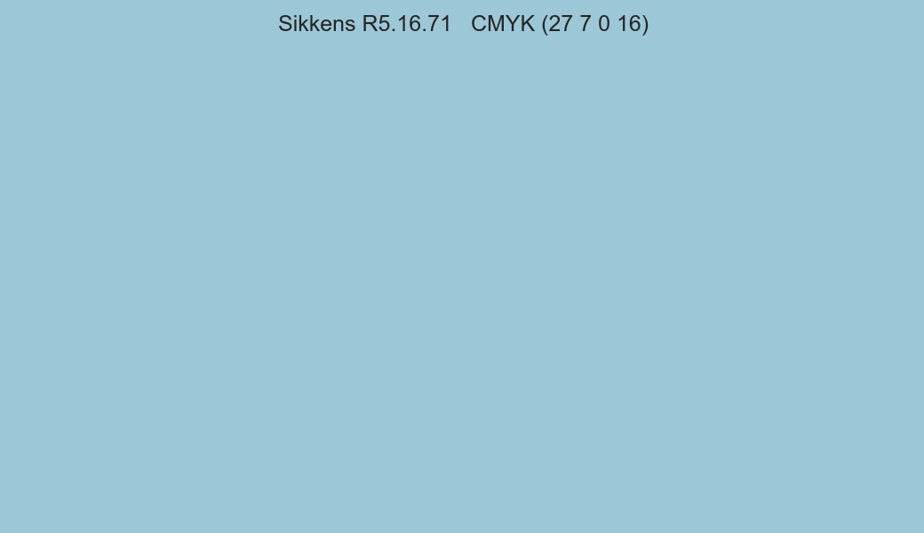 Color Sikkens R5.16.71 to CMYK (27 7 0 16) converter Color Sikkens R5.16.71 to CMYK (27 7 0 16) converter