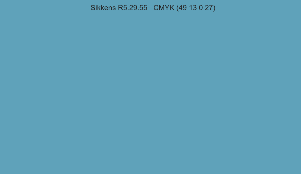 Color Sikkens R5.29.55 to CMYK (49 13 0 27) converter Color Sikkens R5.29.55 to CMYK (49 13 0 27) converter