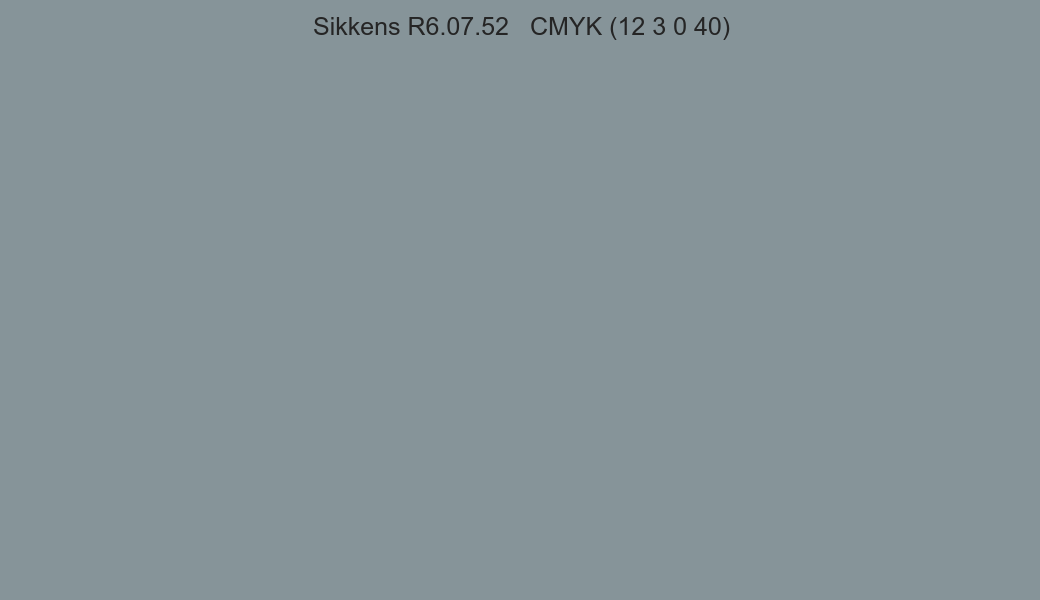 Color Sikkens R6.07.52 to CMYK (12 3 0 40) converter Color Sikkens R6.07.52 to CMYK (12 3 0 40) converter