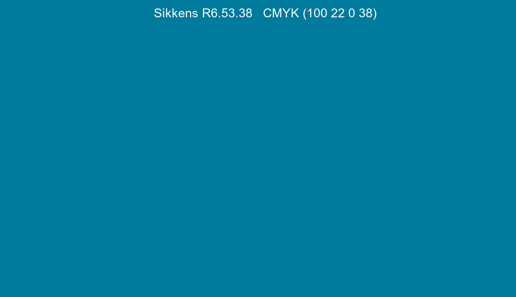 Color Sikkens R6.53.38 to CMYK (100 22 0 38) converter Color Sikkens R6.53.38 to CMYK (100 22 0 38) converter