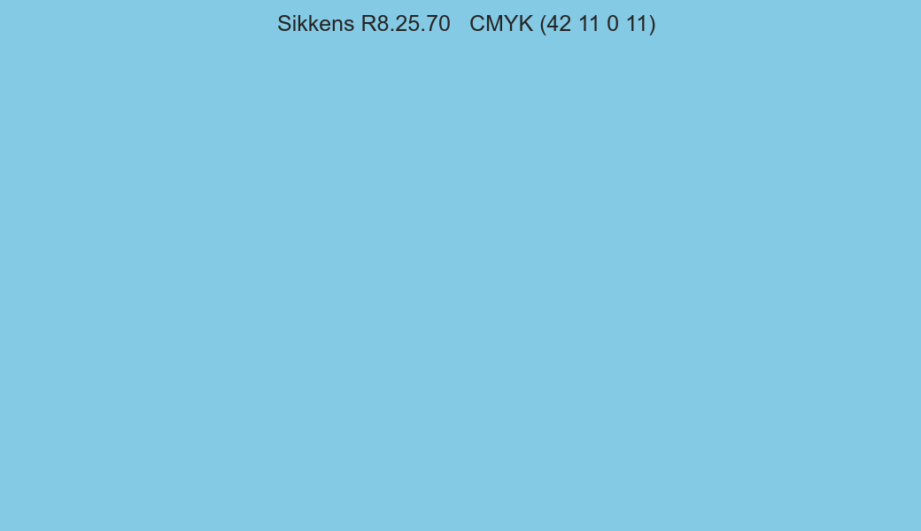 Color Sikkens R8.25.70 to CMYK (42 11 0 11) converter Color Sikkens R8.25.70 to CMYK (42 11 0 11) converter
