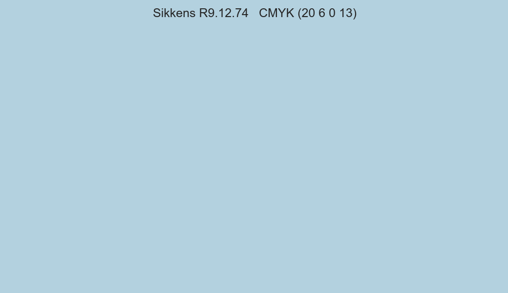 Color Sikkens R9.12.74 to CMYK (20 6 0 13) converter Color Sikkens R9.12.74 to CMYK (20 6 0 13) converter