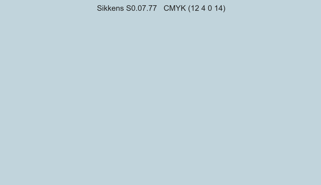 Color Sikkens S0.07.77 to CMYK (12 4 0 14) converter Color Sikkens S0.07.77 to CMYK (12 4 0 14) converter