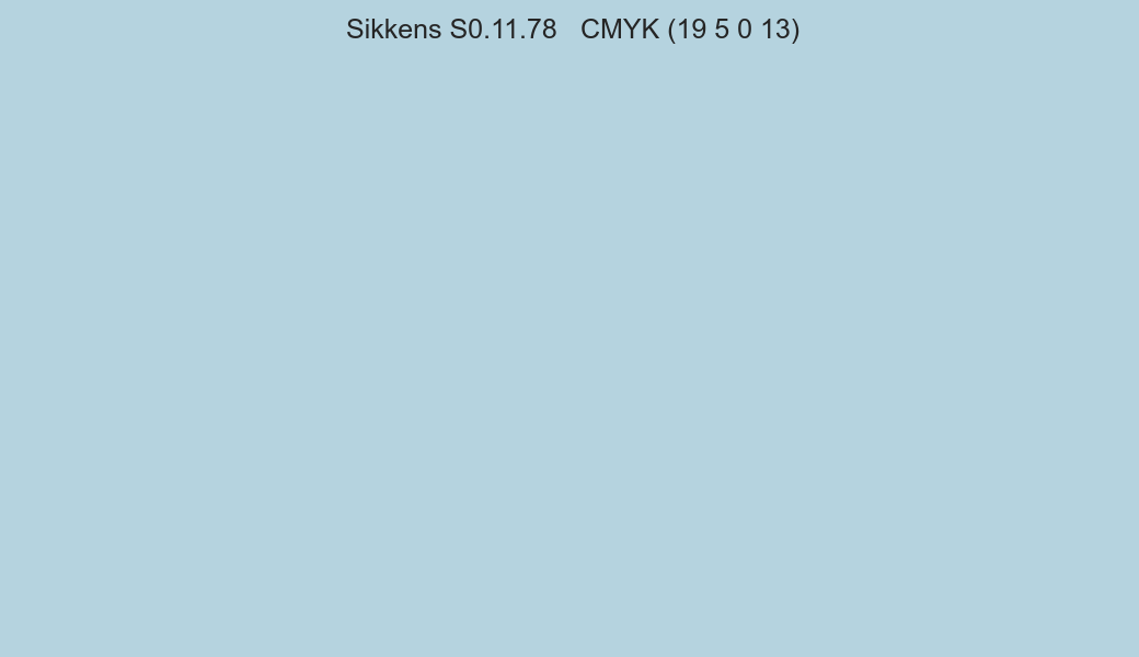 Color Sikkens S0.11.78 to CMYK (19 5 0 13) converter Color Sikkens S0.11.78 to CMYK (19 5 0 13) converter
