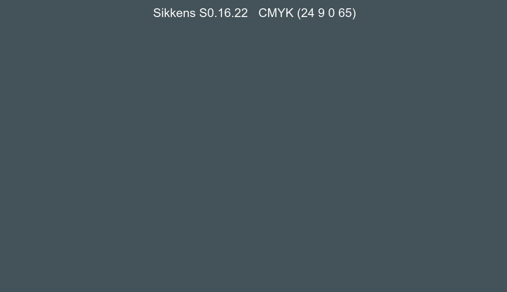Color Sikkens S0.16.22 to CMYK (24 9 0 65) converter Color Sikkens S0.16.22 to CMYK (24 9 0 65) converter