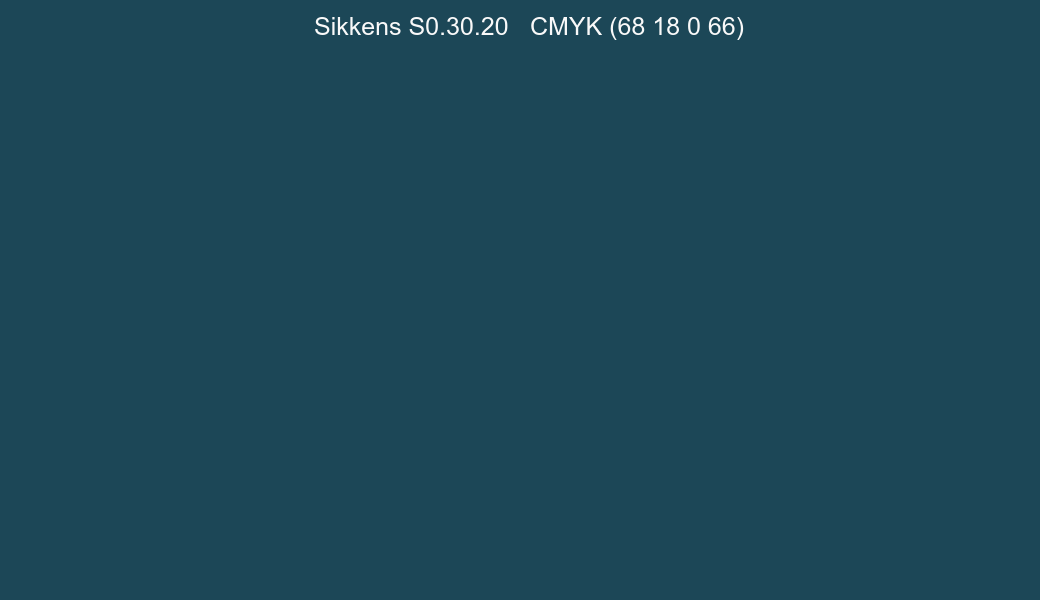 Color Sikkens S0.30.20 to CMYK (68 18 0 66) converter Color Sikkens S0.30.20 to CMYK (68 18 0 66) converter