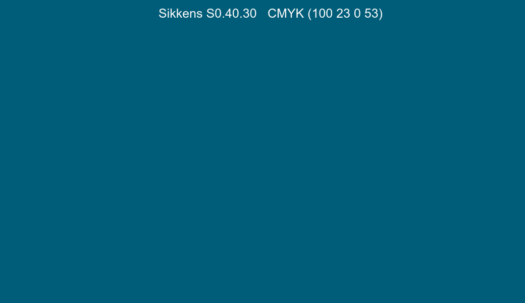 Color Sikkens S0.40.30 to CMYK (100 23 0 53) converter Color Sikkens S0.40.30 to CMYK (100 23 0 53) converter