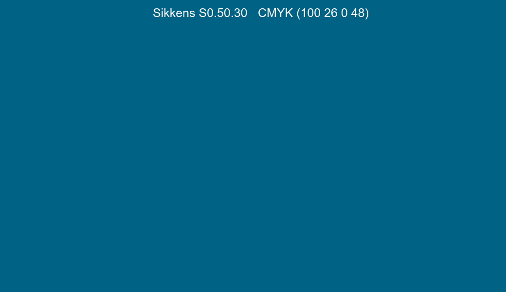 Color Sikkens S0.50.30 to CMYK (100 26 0 48) converter Color Sikkens S0.50.30 to CMYK (100 26 0 48) converter