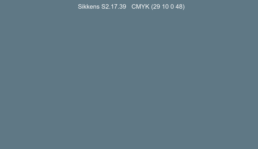 Color Sikkens S2.17.39 to CMYK (29 10 0 48) converter Color Sikkens S2.17.39 to CMYK (29 10 0 48) converter