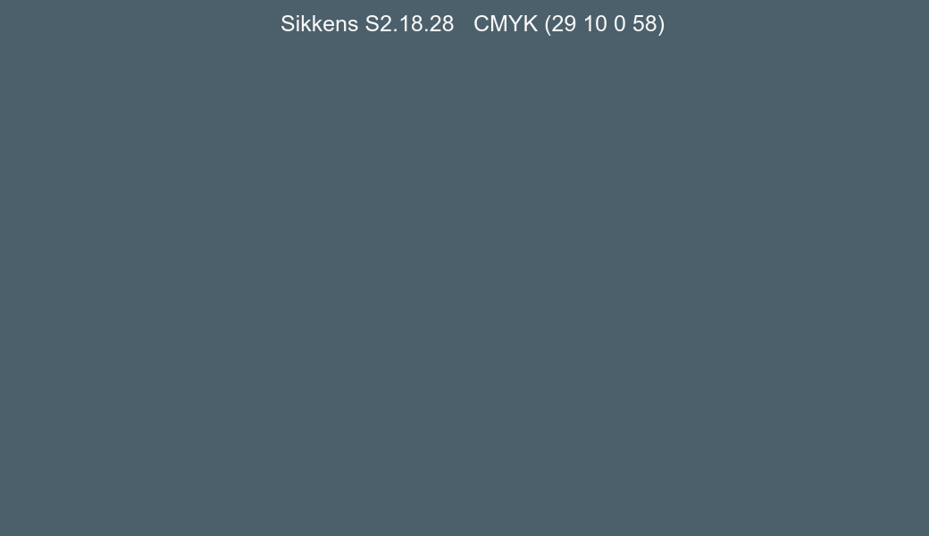 Color Sikkens S2.18.28 to CMYK (29 10 0 58) converter Color Sikkens S2.18.28 to CMYK (29 10 0 58) converter