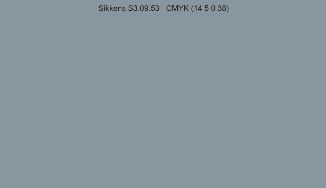 Color Sikkens S3.09.53 to CMYK (14 5 0 38) converter Color Sikkens S3.09.53 to CMYK (14 5 0 38) converter