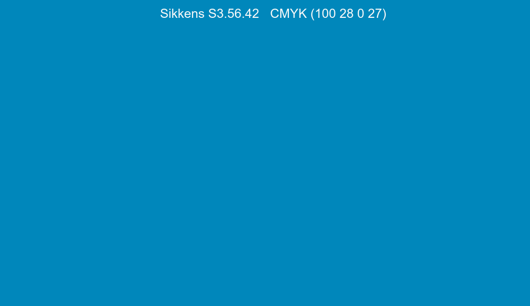 Color Sikkens S3.56.42 to CMYK (100 28 0 27) converter Color Sikkens S3.56.42 to CMYK (100 28 0 27) converter