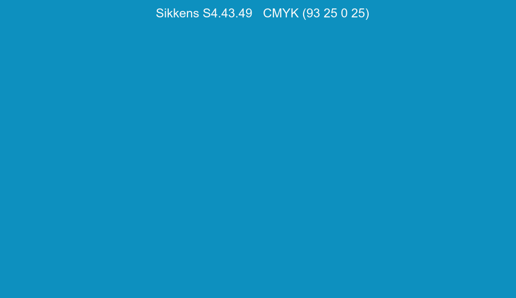Color Sikkens S4.43.49 to CMYK (93 25 0 25) converter Color Sikkens S4.43.49 to CMYK (93 25 0 25) converter