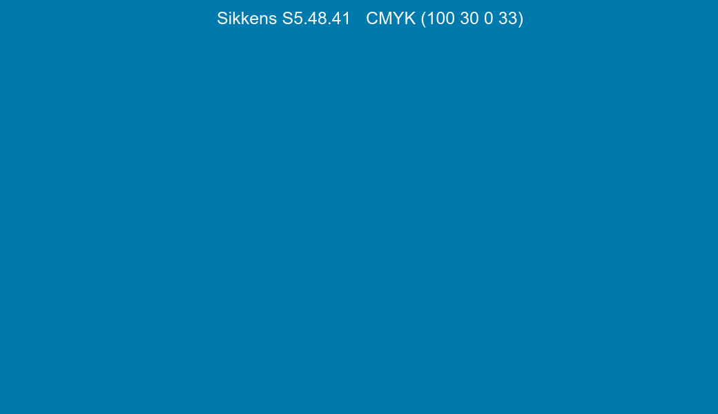 Color Sikkens S5.48.41 to CMYK (100 30 0 33) converter Color Sikkens S5.48.41 to CMYK (100 30 0 33) converter