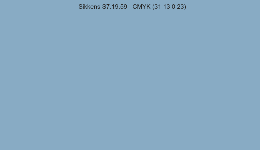 Color Sikkens S7.19.59 to CMYK (31 13 0 23) converter Color Sikkens S7.19.59 to CMYK (31 13 0 23) converter