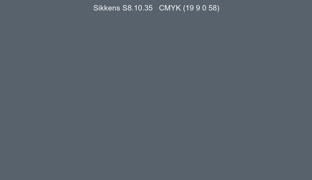 Color Sikkens S8.10.35 to CMYK (19 9 0 58) converter Color Sikkens S8.10.35 to CMYK (19 9 0 58) converter