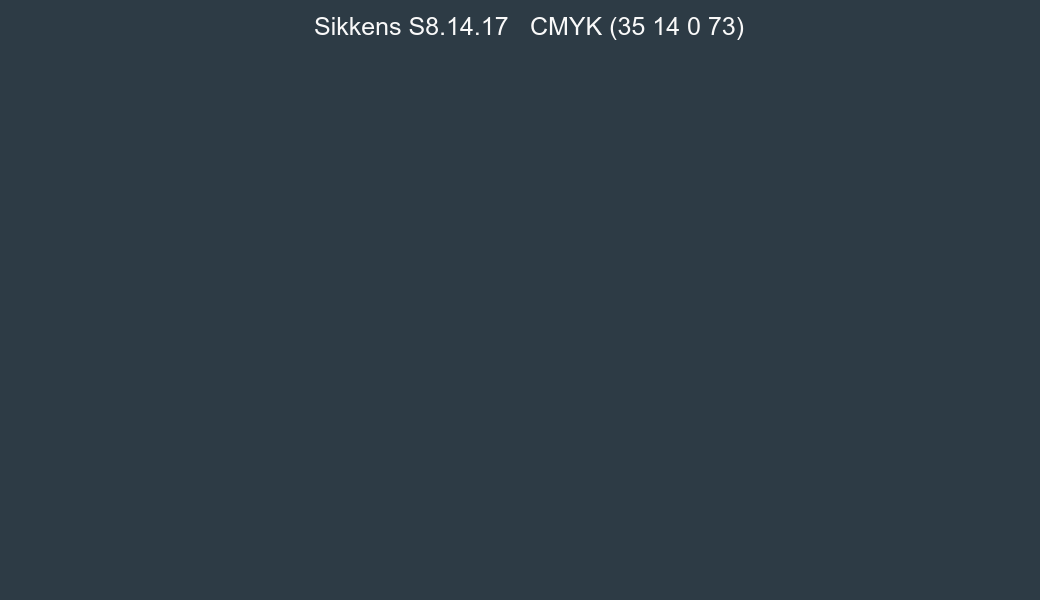 Color Sikkens S8.14.17 to CMYK (35 14 0 73) converter Color Sikkens S8.14.17 to CMYK (35 14 0 73) converter