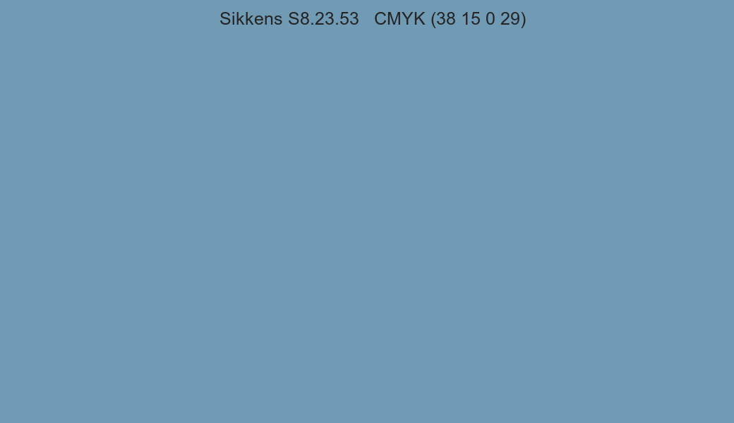 Color Sikkens S8.23.53 to CMYK (38 15 0 29) converter Color Sikkens S8.23.53 to CMYK (38 15 0 29) converter
