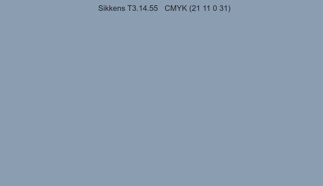 Color Sikkens T3.14.55 to CMYK (21 11 0 31) converter Color Sikkens T3.14.55 to CMYK (21 11 0 31) converter