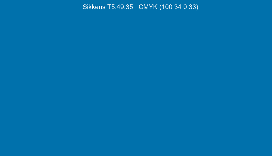 Color Sikkens T5.49.35 to CMYK (100 34 0 33) converter Color Sikkens T5.49.35 to CMYK (100 34 0 33) converter