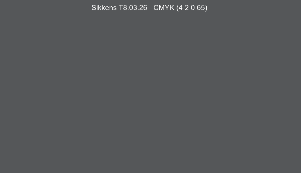 Color Sikkens T8.03.26 to CMYK (4 2 0 65) converter Color Sikkens T8.03.26 to CMYK (4 2 0 65) converter