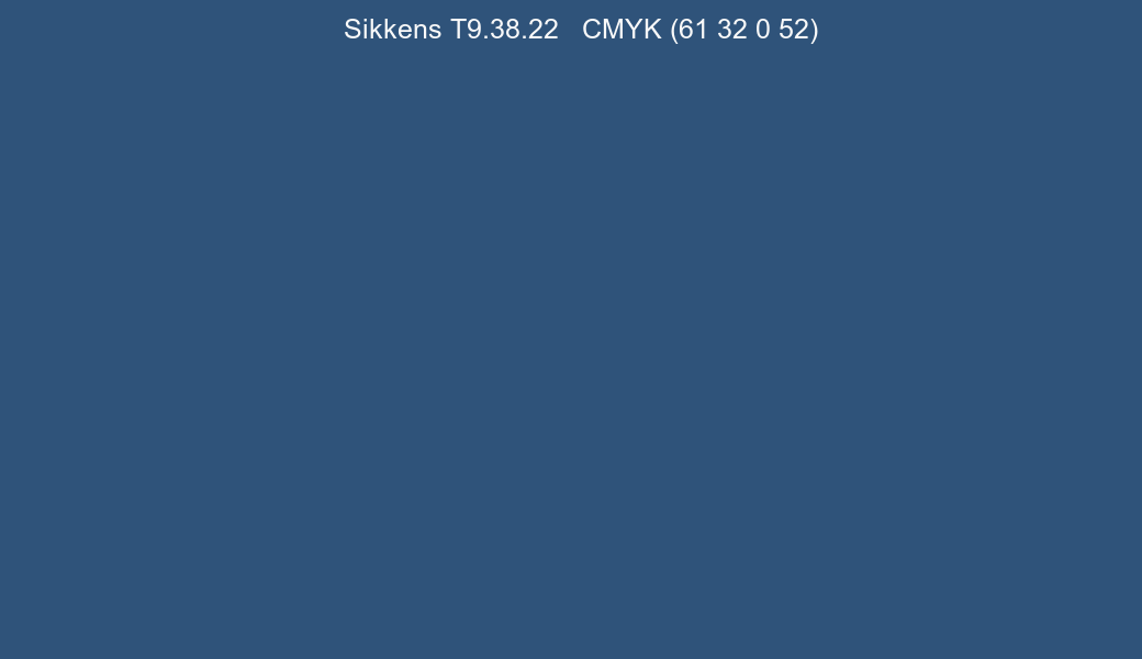 Color Sikkens T9.38.22 to CMYK (61 32 0 52) converter Color Sikkens T9.38.22 to CMYK (61 32 0 52) converter
