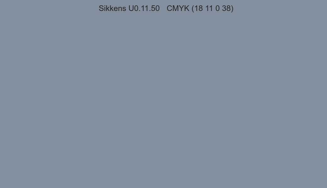 Color Sikkens U0.11.50 to CMYK (18 11 0 38) converter Color Sikkens U0.11.50 to CMYK (18 11 0 38) converter