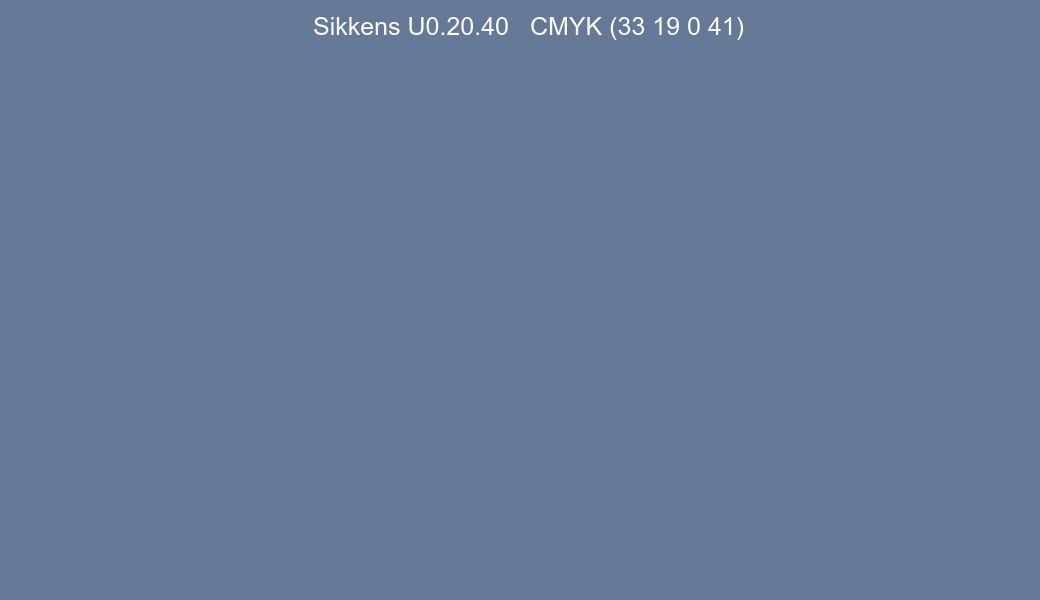 Color Sikkens U0.20.40 to CMYK (33 19 0 41) converter Color Sikkens U0.20.40 to CMYK (33 19 0 41) converter