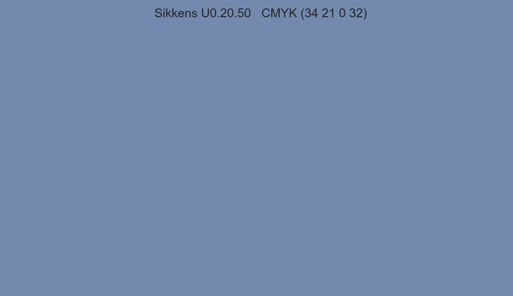 Color Sikkens U0.20.50 to CMYK (34 21 0 32) converter Color Sikkens U0.20.50 to CMYK (34 21 0 32) converter