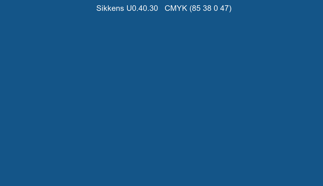 Color Sikkens U0.40.30 to CMYK (85 38 0 47) converter Color Sikkens U0.40.30 to CMYK (85 38 0 47) converter