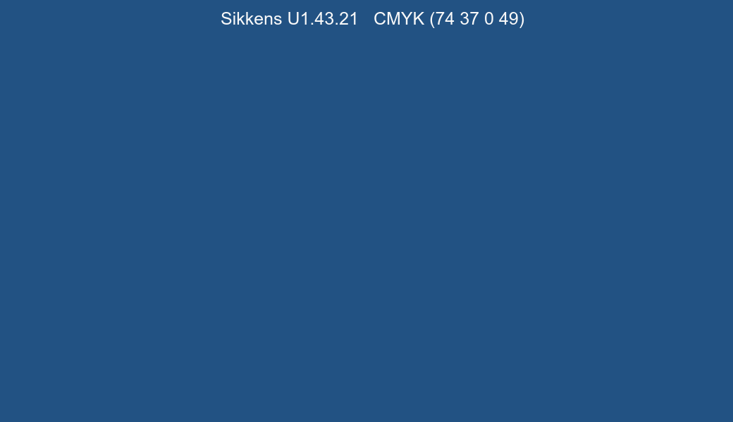 Color Sikkens U1.43.21 to CMYK (74 37 0 49) converter Color Sikkens U1.43.21 to CMYK (74 37 0 49) converter