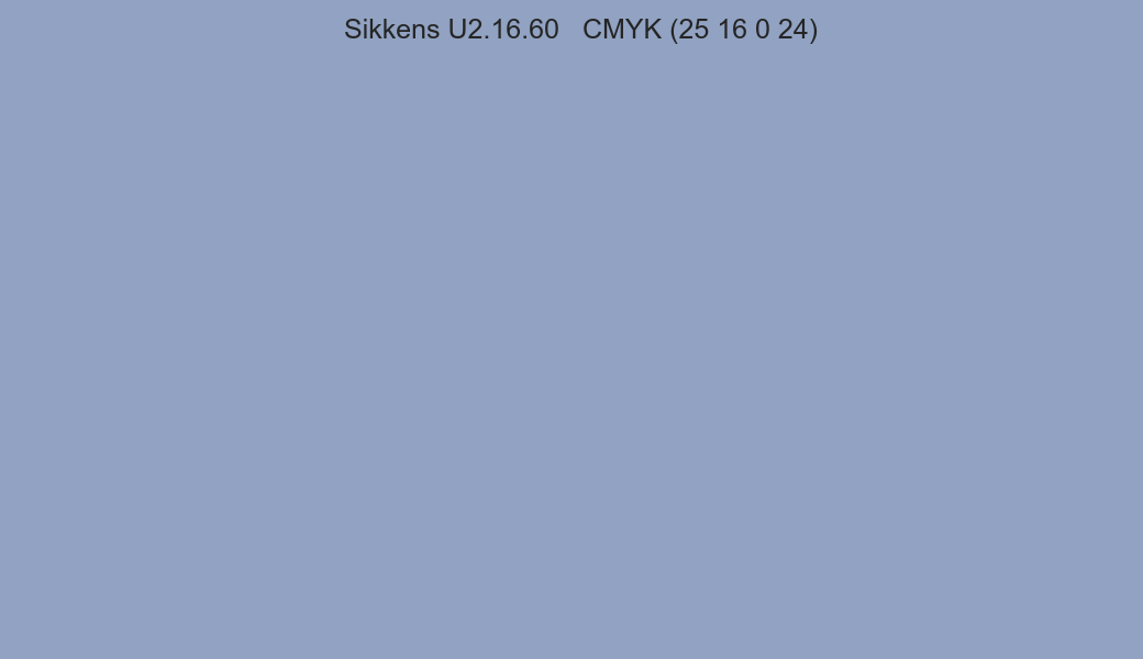Color Sikkens U2.16.60 to CMYK (25 16 0 24) converter Color Sikkens U2.16.60 to CMYK (25 16 0 24) converter