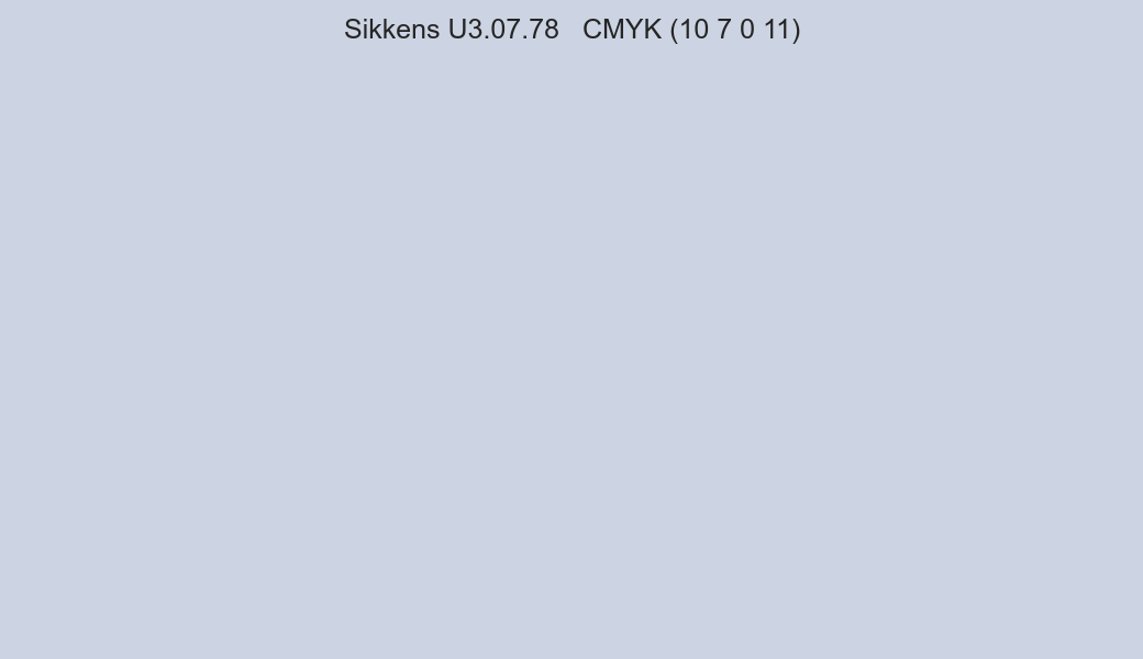 Color Sikkens U3.07.78 to CMYK (10 7 0 11) converter Color Sikkens U3.07.78 to CMYK (10 7 0 11) converter