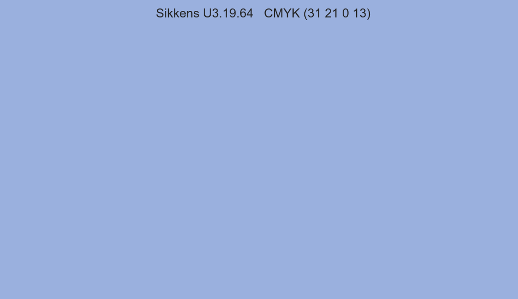 Color Sikkens U3.19.64 to CMYK (31 21 0 13) converter Color Sikkens U3.19.64 to CMYK (31 21 0 13) converter
