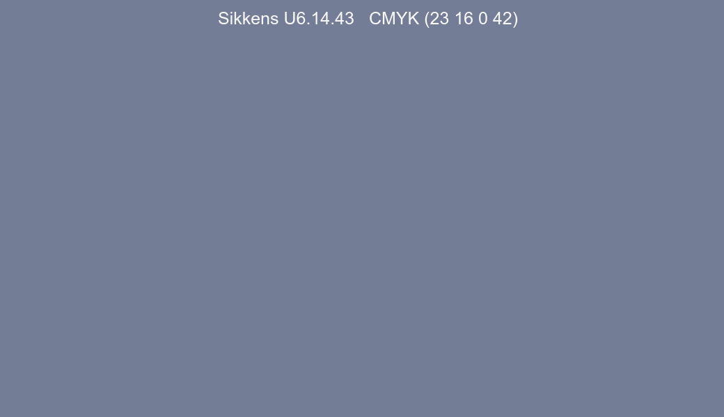 Color Sikkens U6.14.43 to CMYK (23 16 0 42) converter Color Sikkens U6.14.43 to CMYK (23 16 0 42) converter