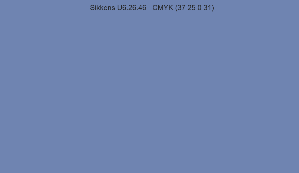 Color Sikkens U6.26.46 to CMYK (37 25 0 31) converter Color Sikkens U6.26.46 to CMYK (37 25 0 31) converter