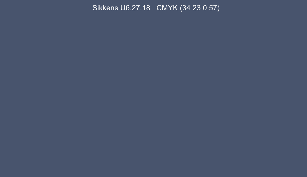 Color Sikkens U6.27.18 to CMYK (34 23 0 57) converter Color Sikkens U6.27.18 to CMYK (34 23 0 57) converter